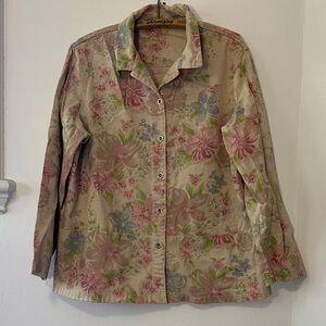 VINTAGE floral denim chore jean jacket